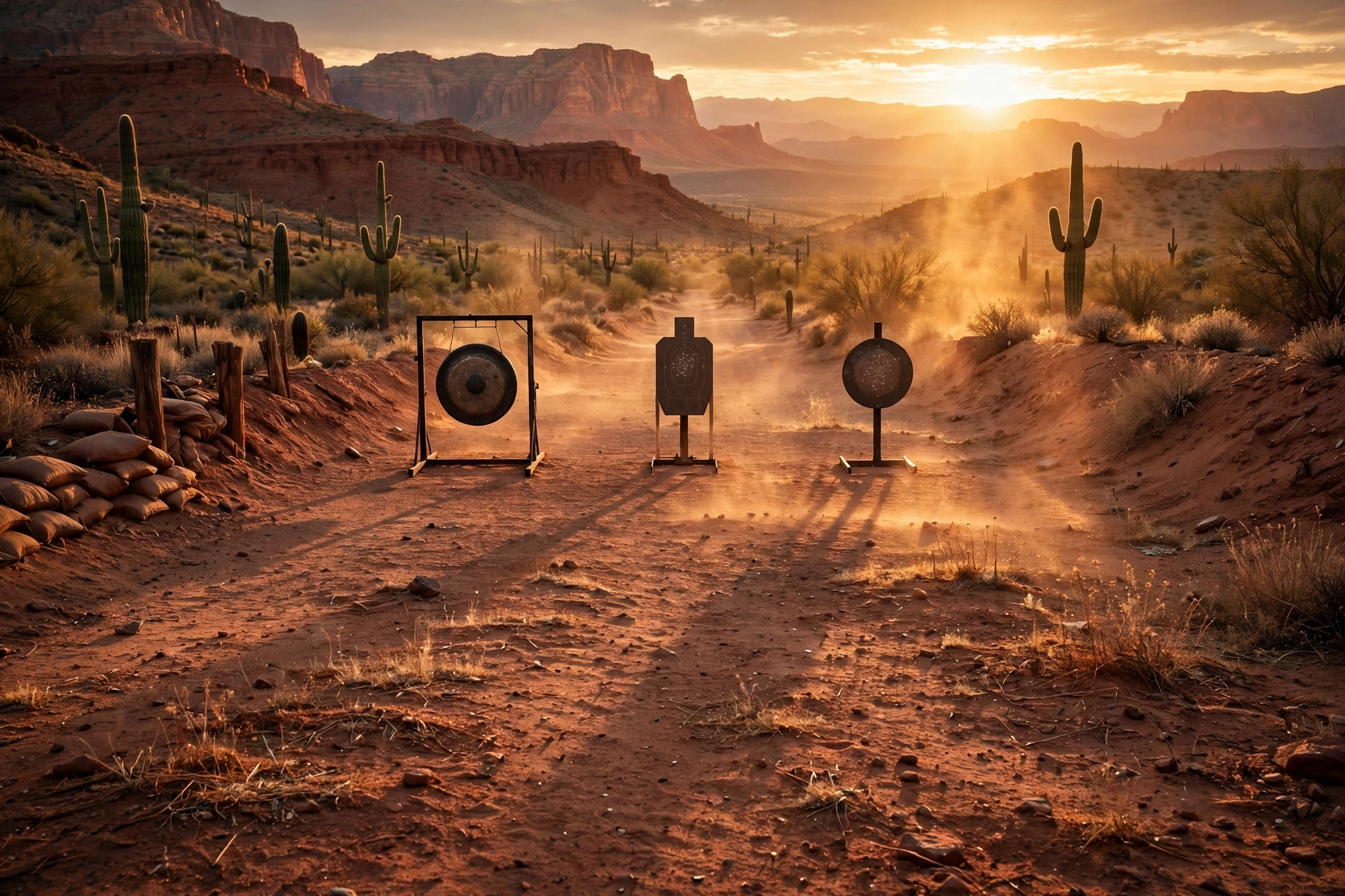 Desert range at sunset — GunNomad editorial photo